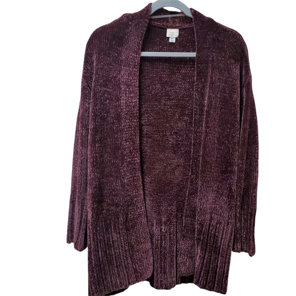 a new day Sweaters - A NEW DAY | Long Sleeve Rib-Knit Cuff Chenille Open Cardigan | Size XS